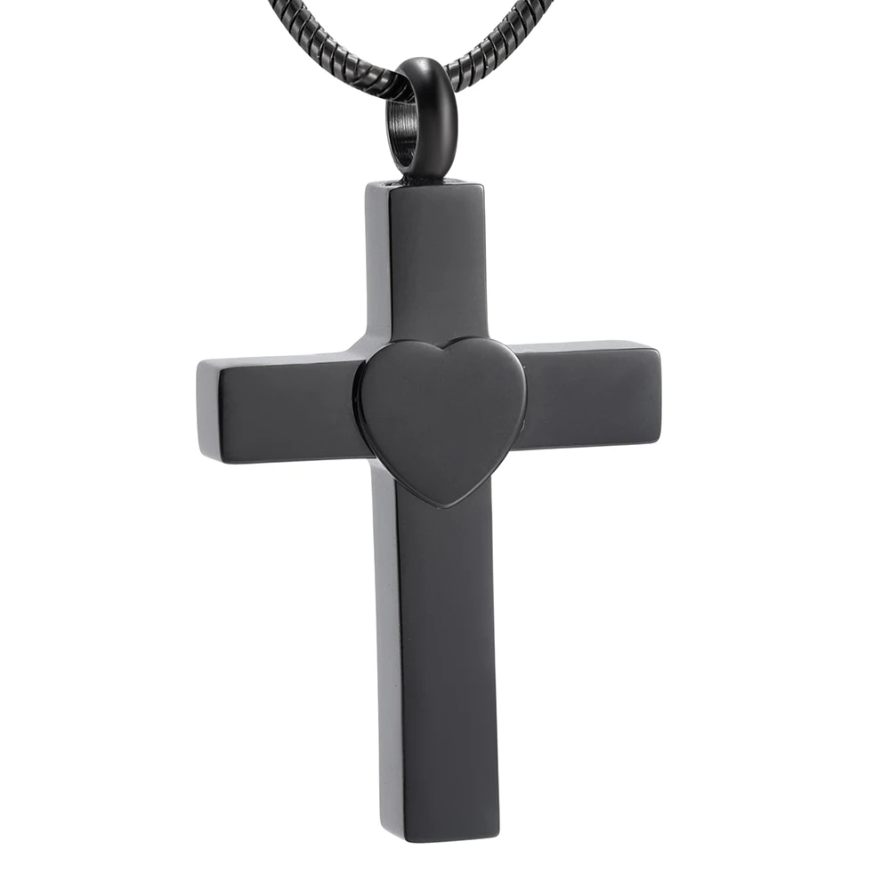 

Stainless Steel Mini Keepsake Urn For Human Ashes Cremation Jewelry For Ashes Heart Shape Cross Memorial Pendant Necklace