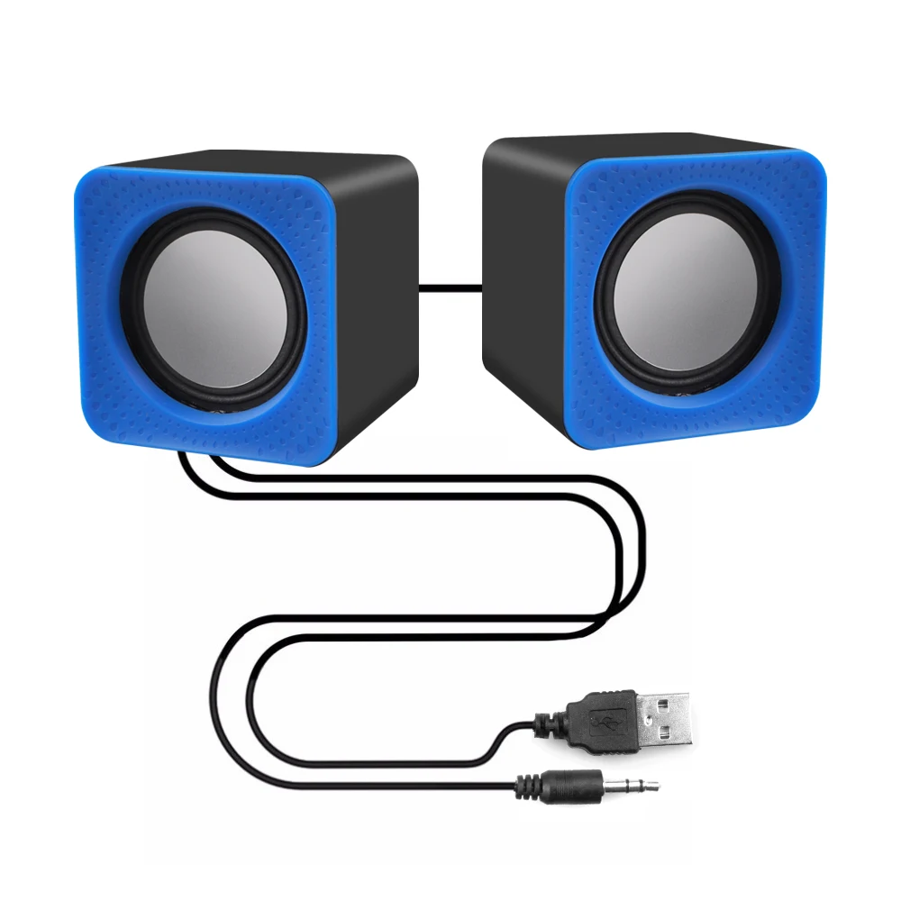 color:blue and black Portable USB 2.0 Multimedia Desktop Computer Notebook Mini Speaker Music Stereo Home Theater Party Speaker 3.5mm Jack