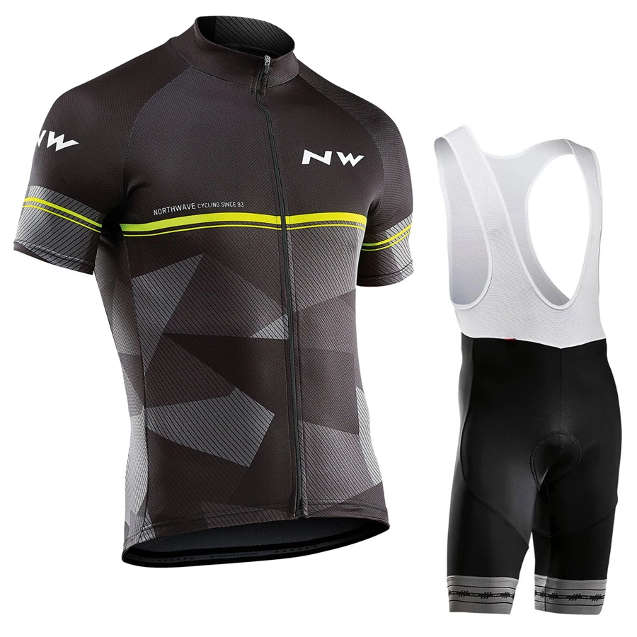 

Northwave 2019 Men's Cycling Jersey Summer Short Sleeve Set Maillot Bib Shorts Bicycle Sportswear Shirt NW Suit
