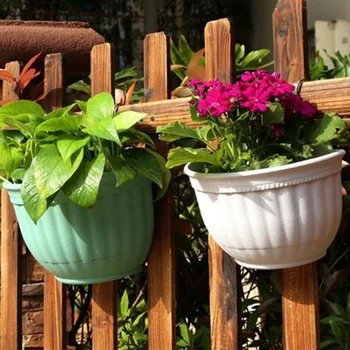 

1pc Wall-Hanging Flower Pot Garden Fence Balcony Basket Plant Pot Planter Art Decors High Quality Flower Pots