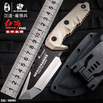 

D15 Free shipping mercenary saber straight knife cutter D2 steel high hardness tactical knife field survival self-defense