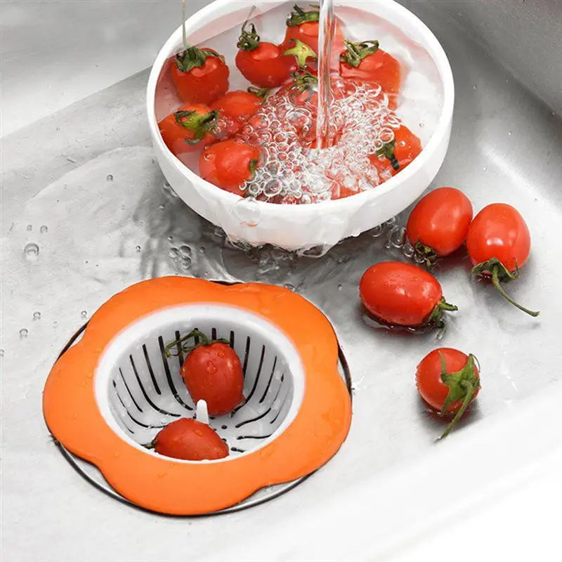 Flower Type Floor Drain Network Kitchen Bathroom Deodorant Plastic Sink Floor Drain Portable Drain Sink Strainer(Random Color