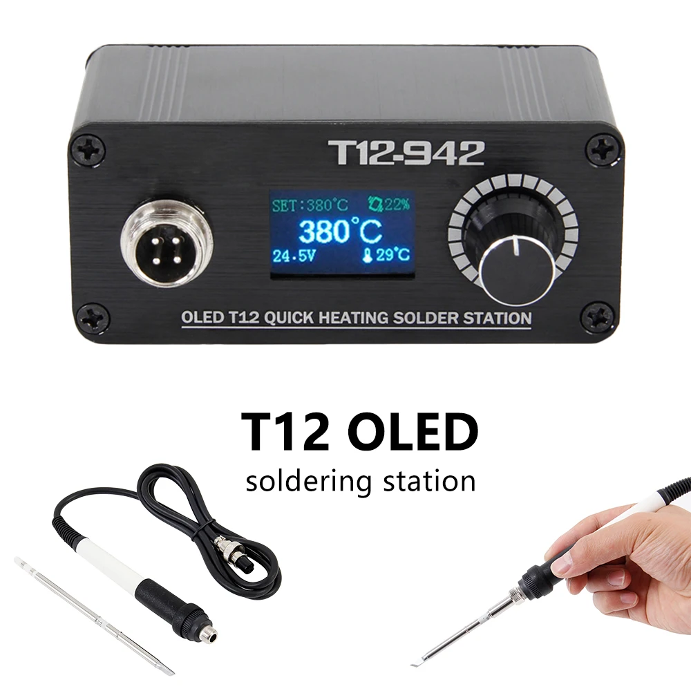 Паяльная станция MINI T12 OLED электронный паяльник новый дизайн портативные цифровые