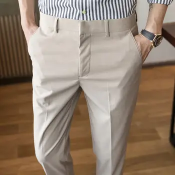 

2020 Spring And Summer New Korean Business Solid Color Men's Three-color Small Nine Points Casual Trousers