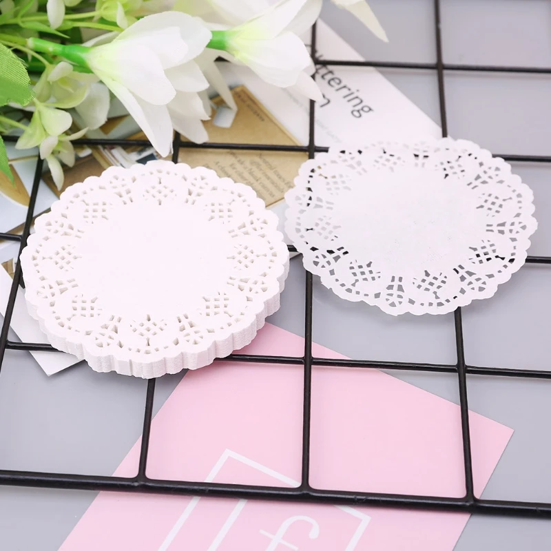 100Pcs Lace Coaster Placemat Cushion Mug Holder Tea Cup Pad Mat Wedding Party | Дом и сад