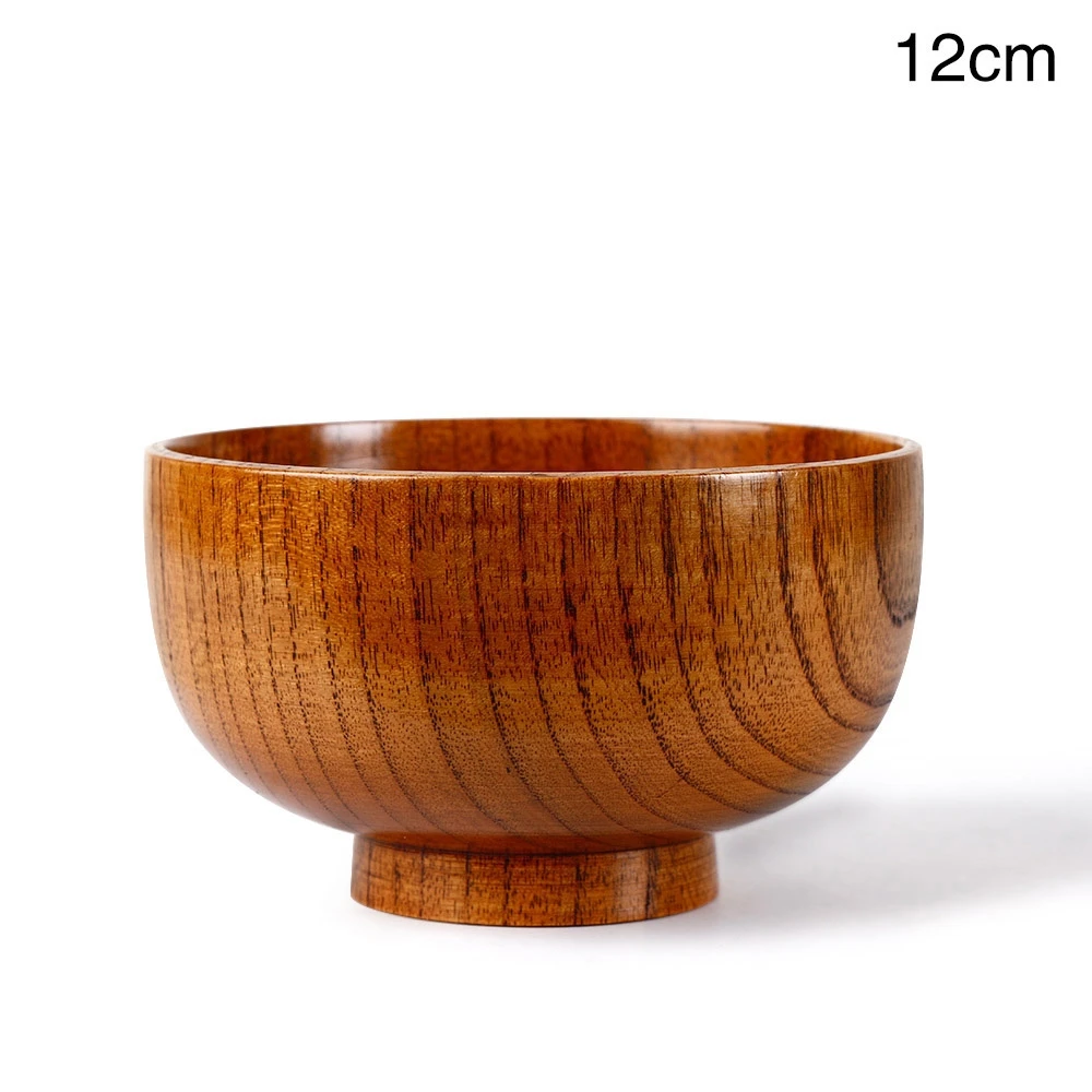 Dia 12cm Японский стиль, Деревянная миска, фруктовая салатная лапша, рис, миски из натурального дерева, посуда, миска - Цвет: Dia 12cm