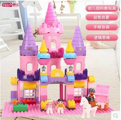 

Fei le 1610 Compatible Building Blocks Children GIRL'S Assembled Princess Castle Large Particles 1-3-6 a Year of Age 2 Education
