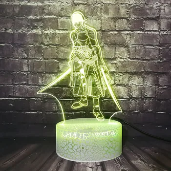 

zoro Cartoon Japan Anime One Piece Luffy 3 Optical LED Night Light 7 Color Change Holiday For Boy Decor Room Sleep Lava