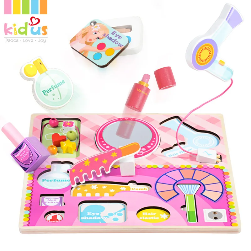 

Kidus Little Girl Wooden Model Dresser Toy Sets Children Play House Princess 3 to 4 Years Old