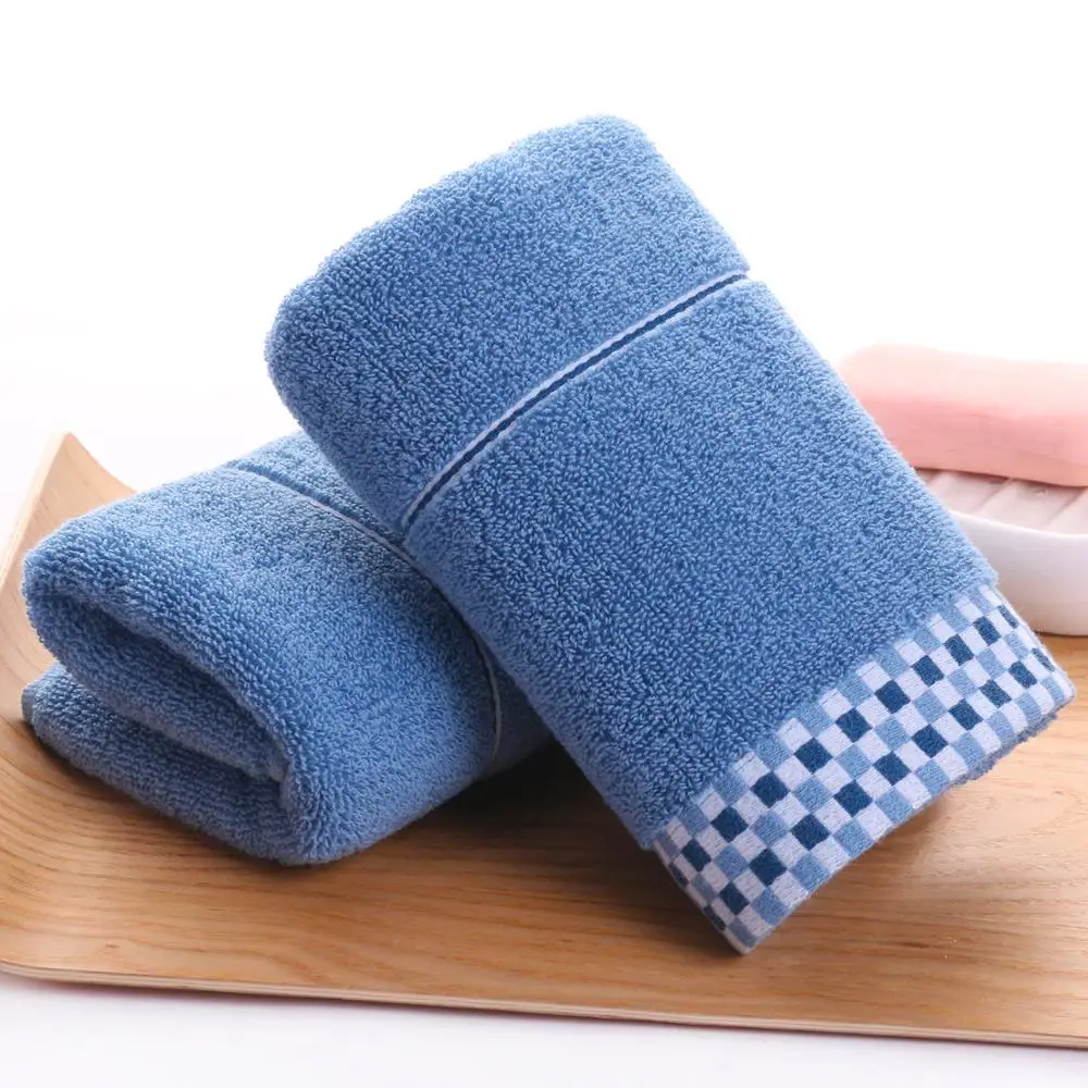 Blue one Прямая с фабрики подушки из чистого хлопка в клетку полотенце супермаркет отель подарок творческий абсорбент полотенце - Цвет: Blue one