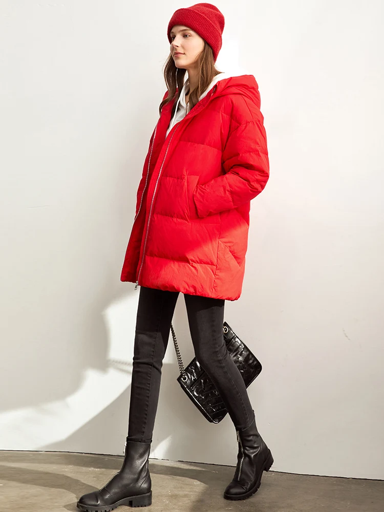 Amii стиль колледжа, мода, возраст-уменьшение, свободное пуховое платье женская зимняя шапка, длинная стеганая одежда куртка
