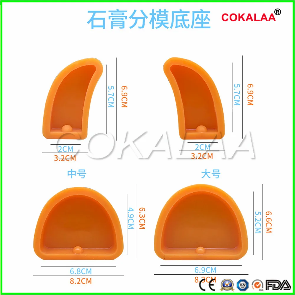 

Dental Lab Silicone Rubber Base Moulds Plaster Gypsum Carving Model Former Base Molds Without Tongue Dental Material