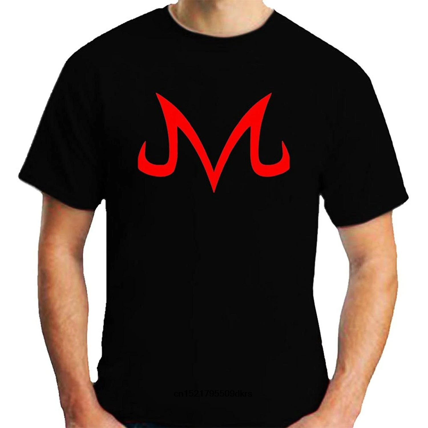 Мужская футболка Majin Buu symbol свободная черная с коротким рукавом забавная новинка