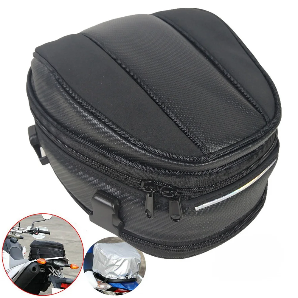 Waterproof Rear Seat Helmet Bag Tail Box Case Rain Cover Oxford Large Capacity