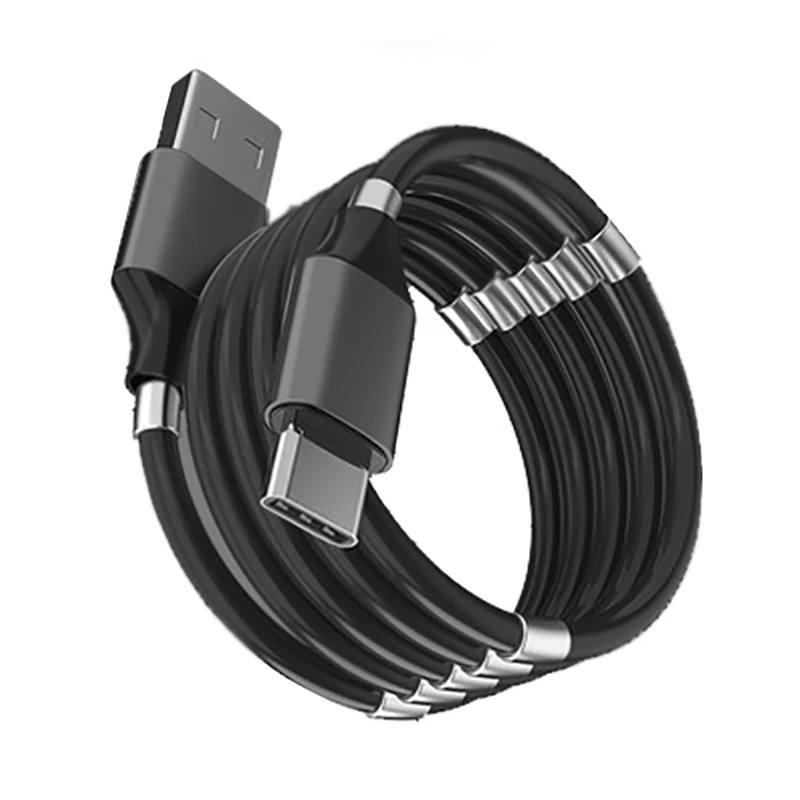 type of android charger Magnetic Self Winding Cable Magnet Magic Rope Fast Charging Data Mobile Phone Cables Auto Storage For iPhone 11 Samsung Huawei charger type for android