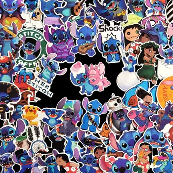 

Disney stitch stickers 52pcs/lot no-repeat sticker PVC pegatinas mixed size 5-10cm cartoon adesivo autocollant suitcase stikers