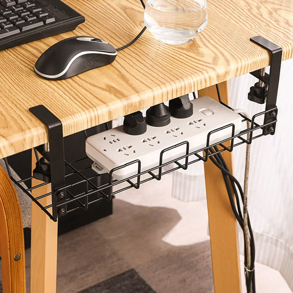 

Cable Rack Desk Storage Under Management Wire Tray Trays Organizers Patch Board Iron Basket Organizer Cord Wire Shelf Hider