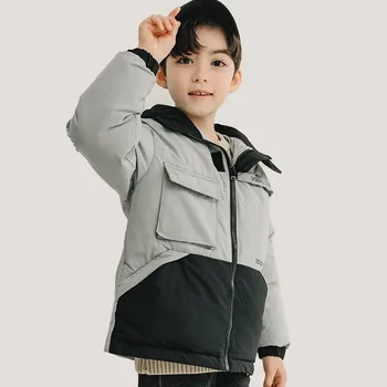 

Winter Children Outdoor Sport Down Jackets For Boys Zipper Long Sleeve Warm Thickening Baseball Down Coats Boys Kids Outwear