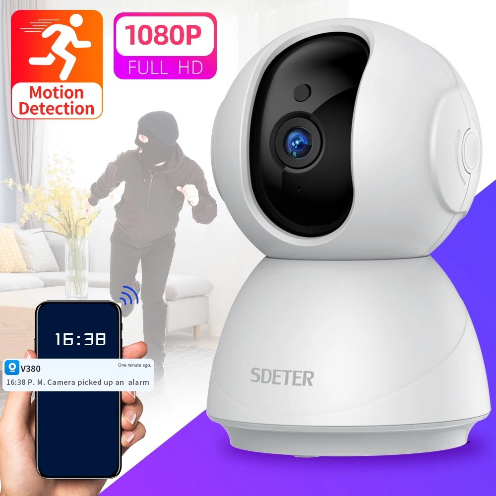 SDETER 1080P камера видеокамера с Wi-Fi IP Беспроводная CCTV камера домашнего наблюдения ночного видения P2P Детский Монитор видеокамера для наблюдения за домашними животными 720P