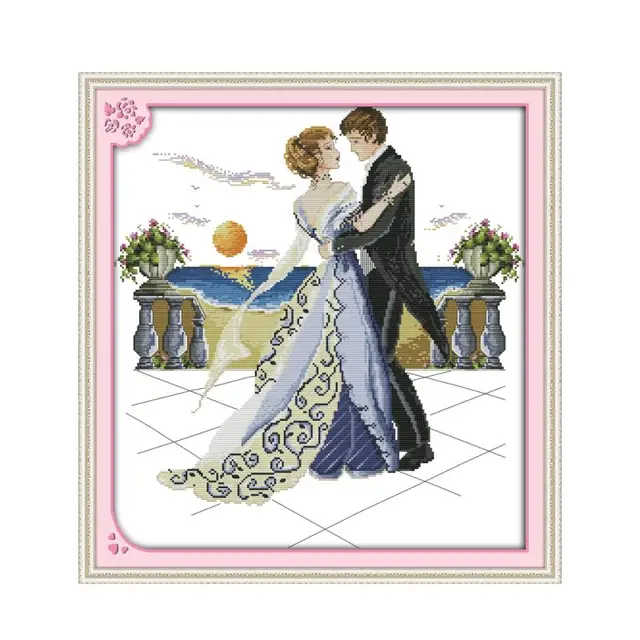 Sweet Couple Series Cross Stitch Kit 14ct 11ct Canvas Printing Embroidery Set DIY Needlework Home Decoration Painting Lover Gift R427