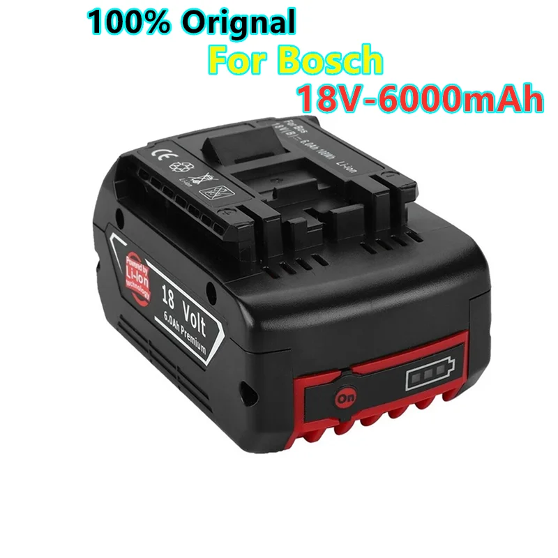 Replacement for Bosch 18V 6000mAh Lithium Power Tools Battery Pack BAT609 BAT618 BAT622 JSH180 CRS180 GDR 18 V-LI Cordless Drill |