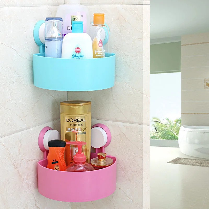 

Triangular Strong Sucker Bathroom Rack Toilet Wall Hangers Bathroom Corner Bracket Bathroom Toilet Storage Shelf