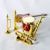 1Set/5Pcs Dollhouse Accessories Miniature  Musical Instrument Drum Saxophone Trumpet Furniture For Barbie House 1/12 Doll House 1