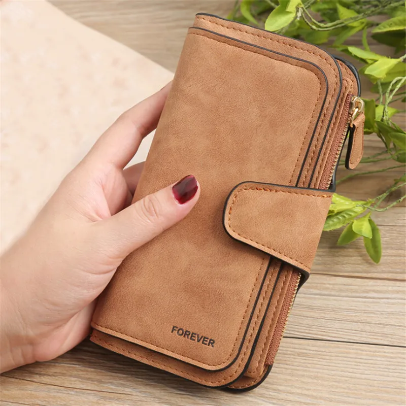 

Scrub Leather Long Women Wallet High Quality Ladies Clutch Wallet Lady Purses Large Capacity Wallets Carteira Feminina 5 Choices