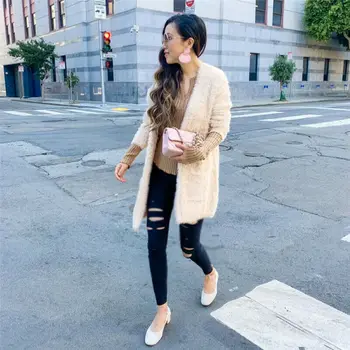 

2019 New Arrival Women Teddy Bear Autumn Winter Warm Fluffy Jacket Long Sleeve Pockets Solid Casual Slim Long Cardigans
