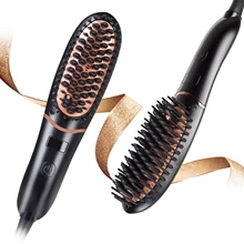 Madami мини ионный выпрямитель для волос, портативная профессиональная керамическая нагревательная щетка для бороды, электрический выпрямитель, расческа