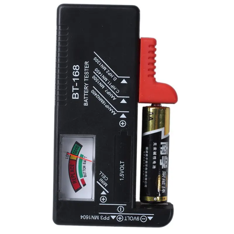 BT168 универсальный тестер для проверки батареи для AA AAA C D 9V 1,5 V кнопочных батарей