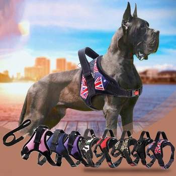 

19 Pcs Pets Dog Harness Vest Reflective Tape Breathable Mesh Pet Dogs Leash Harness S/M/L/XL Dog Collar Accessories