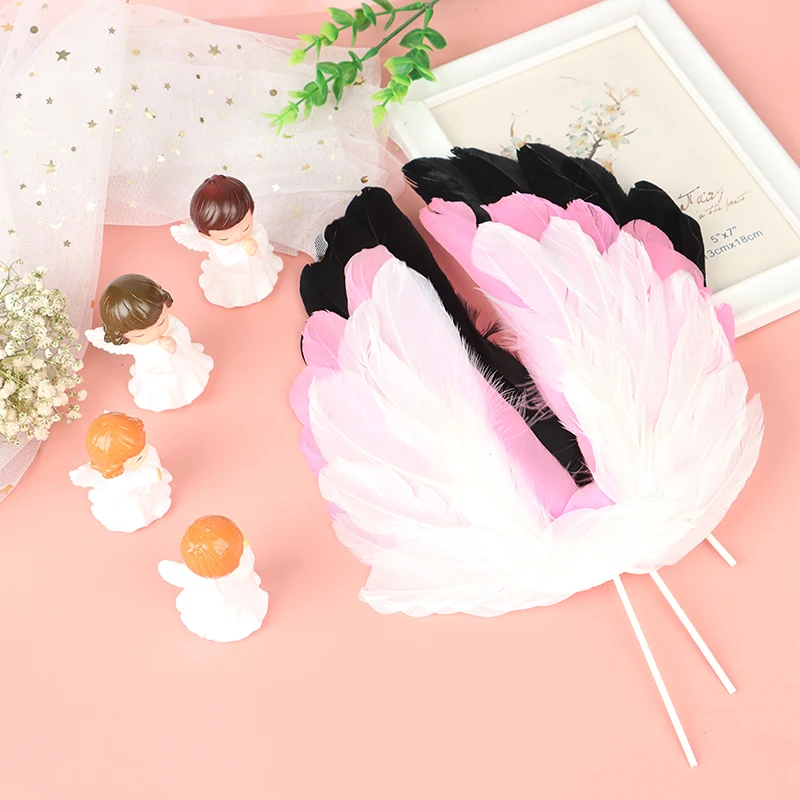 1Pcs Angel Feather Wing Flag Cake Toppers For Wedding Birthday Party Cake Top Decor Kitchen Tool Accessories party decorations birthday party supplies cake topper cake decorations cake toppers
