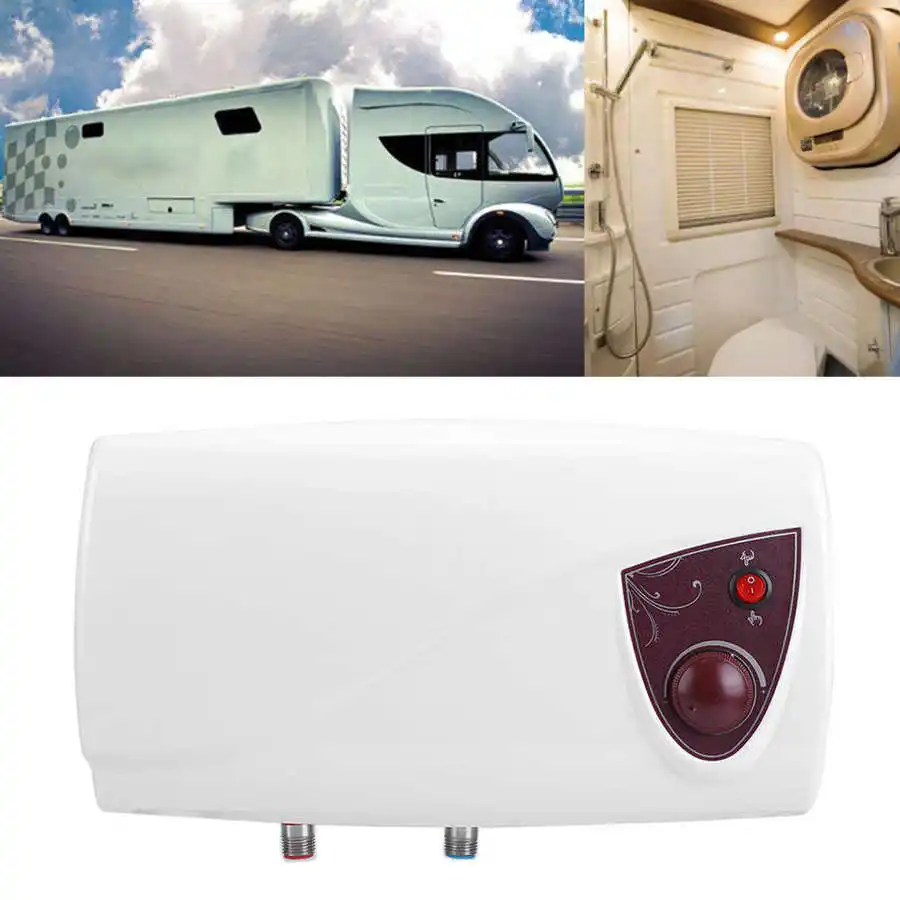 Universial Electric Water Heater W/Temperature Gauge for RV Caravan Motorhome Boat 10L 12V/220V AU Plug Shower ABS |