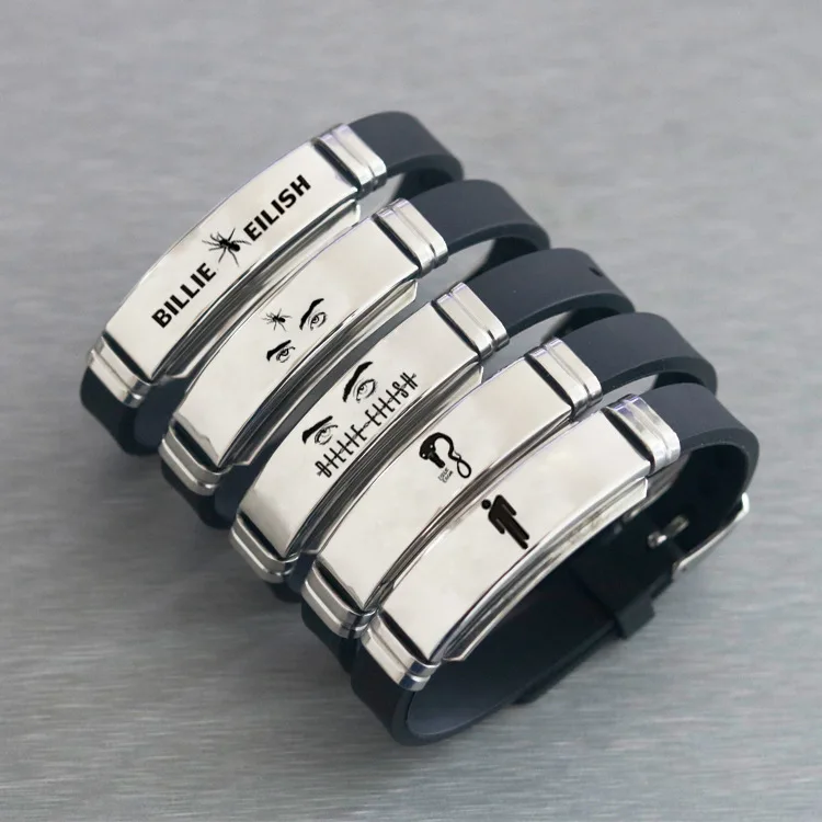 Billie Eilish модный жесткий браслет Genius Girl Силиконовые браслеты из нержавеющей стали для женщин и мужчин браслеты для фанатов Ювелирные изделия Подарки