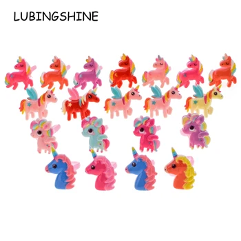 

100pcs/lot Adjustable Kids Rings Acrylic Jewelry Lovely Animal Unicorn Horse Open Ring for Children Girls Birthday Party Gift