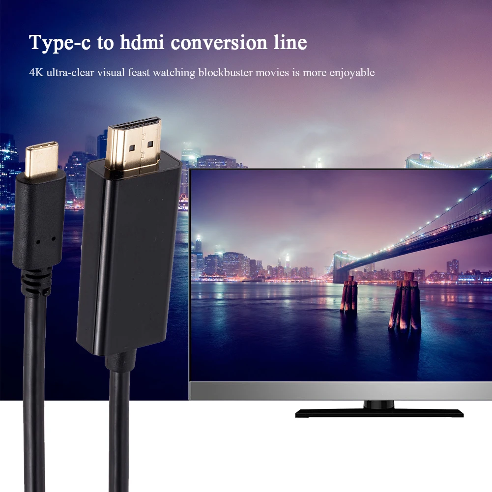 1 8 m USB 3 к HDMI кабель монитора проектора HDTV Тип C 4K 1080P конвертер|Адаптеры Type-C| |