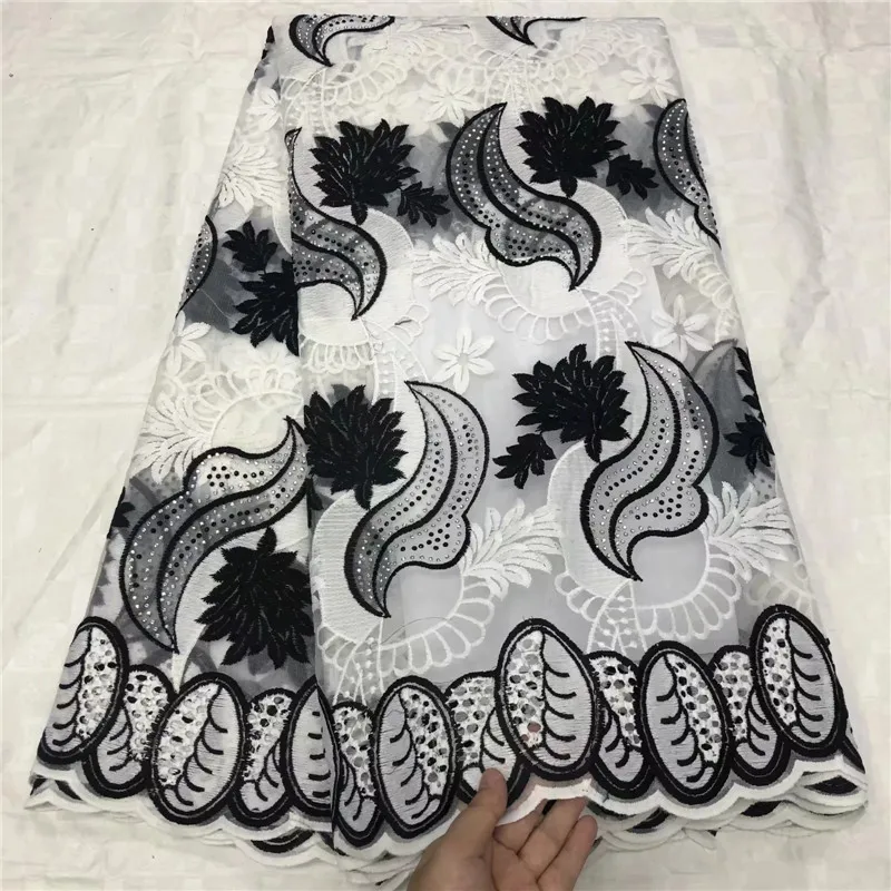 

Pure White African Net Milk Silk Lace Sequins Embroiderd High Quality French Lace Fabric Nigerian Lace Fabric For Wedding 14L081