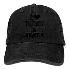 TSDFCMen& women хлопковая Регулируемая ковбойская шляпа-I Love Tacos& Jesus