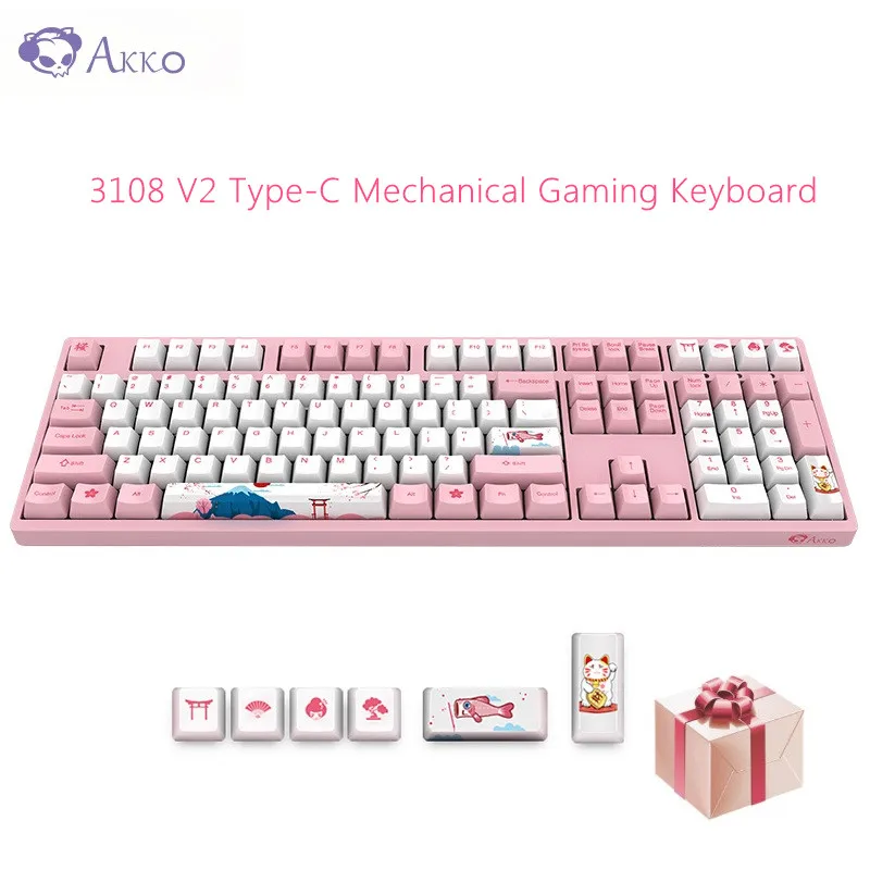  Original AKKO 3108 V2 Gaming Mechanical Keyboard 108 Keys 85% PBT USB Type-C Gaming Keyboard for Co