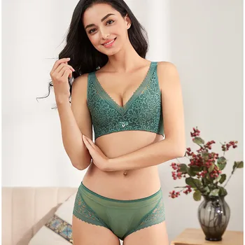 

Underwear Women's Non-Steel Ring Lace Breathable Thin Push up Anti Sagging Adjustable Fat mm Large Bust Significantly Smaller Br