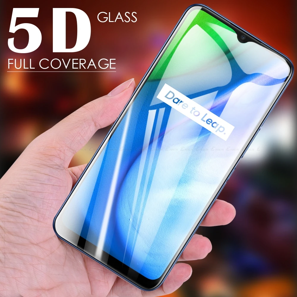 9H полное покрытие 5D изогнутое закаленное стекло Защита экрана для Realme V13 V11 V15 V3 V5 5G