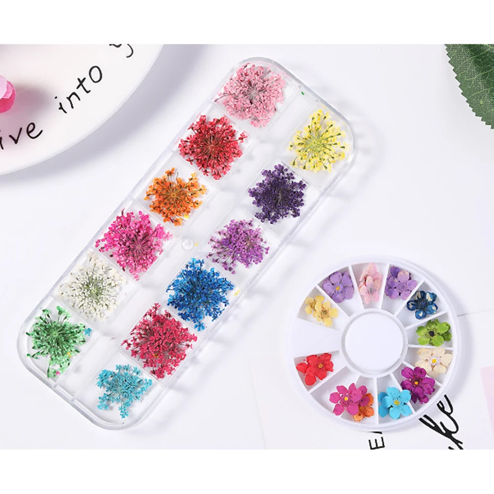1 Box Nail Art Dried Flower 3D Mixed Dry Natural Floral Sticker DIY Decals UV Gel Polish Manicure Decoration Tools | Красота и