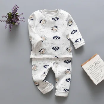 

Baby pajamas set baby boy girl clothes winter pajamas set children cute printed tops and pants thickened baby clothing set