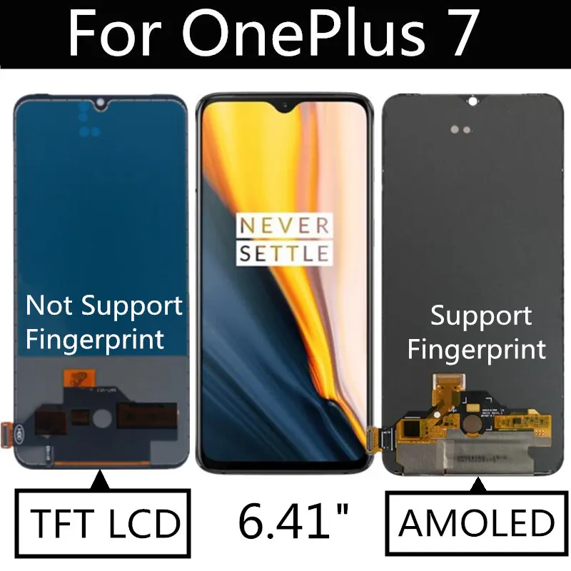 ЖК-дисплей 6 41 дюйма для OnePlus 7 1 + кодирующий преобразователь сенсорного экрана в