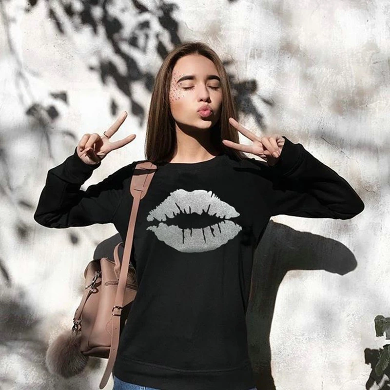 Harajuku sudadera Streetwear Mujer Lip camisa de manga larga Otoño 2019 Ropa Juvenil Mujer Invierno Ropa Adolescente| | - AliExpress