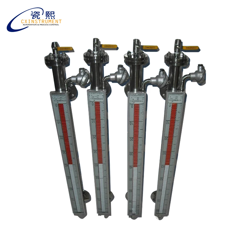 

1300mm side mounted magnetic level meter SS304 for high temperature liquid with lower and upper alarm