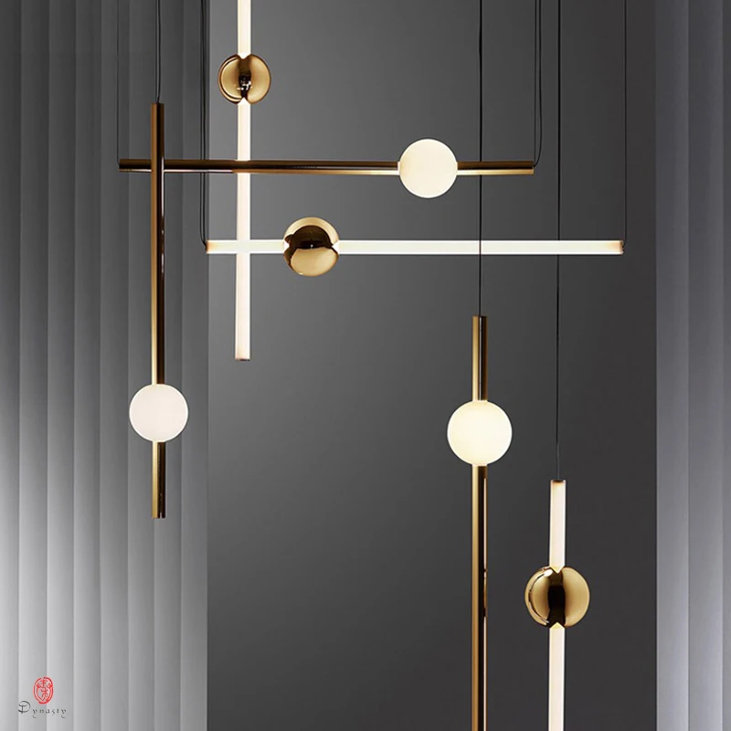 

Combo Glass Hanging Lights Designer Vertical Horizontal Ball Hanging Lamp Nordic Home Restaurant Shop Pendant Lighting Fixture