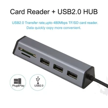 CHYI 5 Порты и разъёмы Usb 2,0 концентратор мульти комбо Usb разветвитель Mini Usb hab Поддержка SD кард-ридер для мобильного телефона держатель Компьютерные аксессуары для ПК