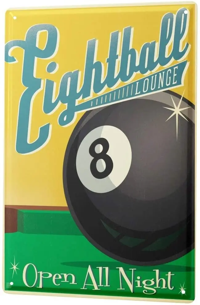 

SINCE 2004 Nostalgic Tin Sign Metal Plate Decorative Sign Home Decor Plaques Eight Ball Billiard Eight 8X12